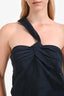 Veronica Beard Navy Blue Jacquard One Shoulder Top Size 4