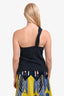 Veronica Beard Navy Blue Jacquard One Shoulder Top Size 4