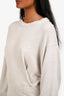 Isabel Marant Etoile Heathered Beige Cotton Gathered Long Sleeve Midi Dress Size 38