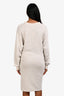 Isabel Marant Etoile Heathered Beige Cotton Gathered Long Sleeve Midi Dress Size 38