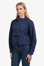 Veronica Beard Jeans Navy Blue Cotton Hooded Utility Jacket Size S
