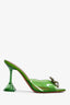 Amina Muaddi Mint Green PVC Begum Class Peep Toe Heels Size 36