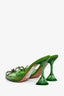 Amina Muaddi Mint Green PVC Begum Class Peep Toe Heels Size 36