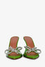 Amina Muaddi Mint Green PVC Begum Class Peep Toe Heels Size 36