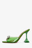 Amina Muaddi Mint Green PVC Begum Class Peep Toe Heels Size 36