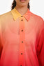 Salvatore Ferragamo Orange/Pink Silk Mesh Button Down Maxi Dress Size L