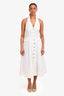 Reformation White Linen Collared Halter Maxi Dress Size 12