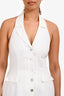 Reformation White Linen Collared Halter Maxi Dress Size 12