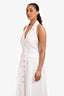 Reformation White Linen Collared Halter Maxi Dress Size 12