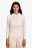 Christian Dior White Cashmere/Silk Peter Pan Collar Sweater Size 6