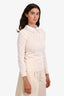 Christian Dior White Cashmere/Silk Peter Pan Collar Sweater Size 6