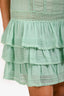 Blumarine Turquoise Sheer Ruffle Eyelet Sleeveless Dress Size 8