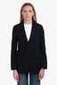 Brunello Cucinelli Navy Blue Cashmere Single Breasted Monili Detail Blazer Size 42