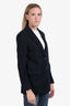 Brunello Cucinelli Navy Blue Cashmere Single Breasted Monili Detail Blazer Size 42