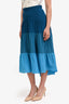 Peter Pilotto Teal Silk Tiered Maxi Skirt Est. Size S