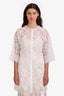 Blumarine White Sheer Embroidered Button Down Jacket Estimated Size M