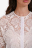Blumarine White Sheer Embroidered Button Down Jacket Estimated Size M