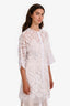 Blumarine White Sheer Embroidered Button Down Jacket Estimated Size M