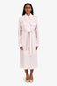 Equipment Blush Pink Silk Button Down Long Sleeve Belted Dress Size S