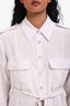 Equipment Blush Pink Silk Button Down Long Sleeve Belted Dress Size S