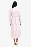 Equipment Blush Pink Silk Button Down Long Sleeve Belted Dress Size S