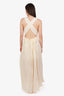 Heidi Merrick Cream Linen Pleated Sleeveless Maxi Dress Size XL