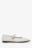 Le Monde Béryl White Leather Mary Jane Ballet Flats Size 40