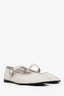 Le Monde Béryl White Leather Mary Jane Ballet Flats Size 40