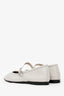 Le Monde Béryl White Leather Mary Jane Ballet Flats Size 40