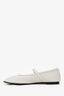 Le Monde Béryl White Leather Mary Jane Ballet Flats Size 40