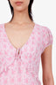LoveShackFancy Pink Lillian Floral Puff Sleeve Dress Size 4