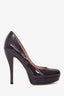 Gucci Purple Patent Platform Rounded Heels Size 36