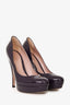 Gucci Purple Patent Platform Rounded Heels Size 36