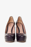 Gucci Purple Patent Platform Rounded Heels Size 36