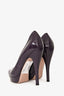 Gucci Purple Patent Platform Rounded Heels Size 36