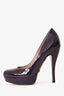 Gucci Purple Patent Platform Rounded Heels Size 36