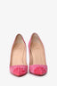 Christian Louboutin Pink Studded Suede Heels Size 36.5