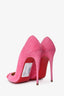 Christian Louboutin Pink Studded Suede Heels Size 36.5