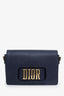 Christian Dior Navy Blue Grained Calfskin Medium Dio(r)evolution Flap Bag