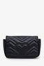 Gucci Black Leather GG Marmont Super Mini Crossbody Bag