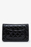 Pre-Loved Chanel™ 2015-16 Black Quilted Patent Leather Classic Wallet on Chain
