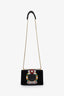 Miu Miu Black Velvet Crystal Buckle Flap Bag