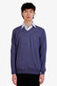 Brunello Cucinelli Purple Wool/Cashmere V-Neck Sweater Size 54 Mens
