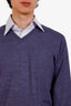Brunello Cucinelli Purple Wool/Cashmere V-Neck Sweater Size 54 Mens