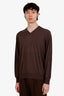 Brunello Cucinelli Brown Wool/Cashmere V-Neck Sweater Size 54 Mens