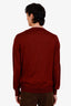 Brunello Cucinelli Burgundy Wool/Cashmere V-Neck Sweater Size 54 Mens