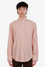 Brunello Cucinelli Orange Check Cotton Button Up Shirt Size XL Mens