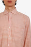 Brunello Cucinelli Orange Check Cotton Button Up Shirt Size XL Mens