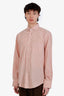 Brunello Cucinelli Orange Check Cotton Button Up Shirt Size XL Mens