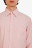 Brunello Cucinelli Pink Striped Cotton Button Up Shirt Size XL Mens